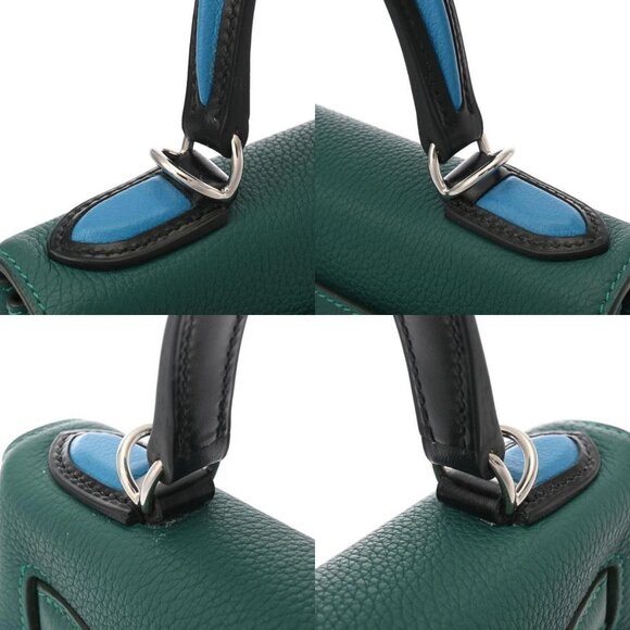 HERMES Kelly 28 O-Pass Inner Stitch 2WAY Malachite/Bleu zanzibar - Picture 12 of 12